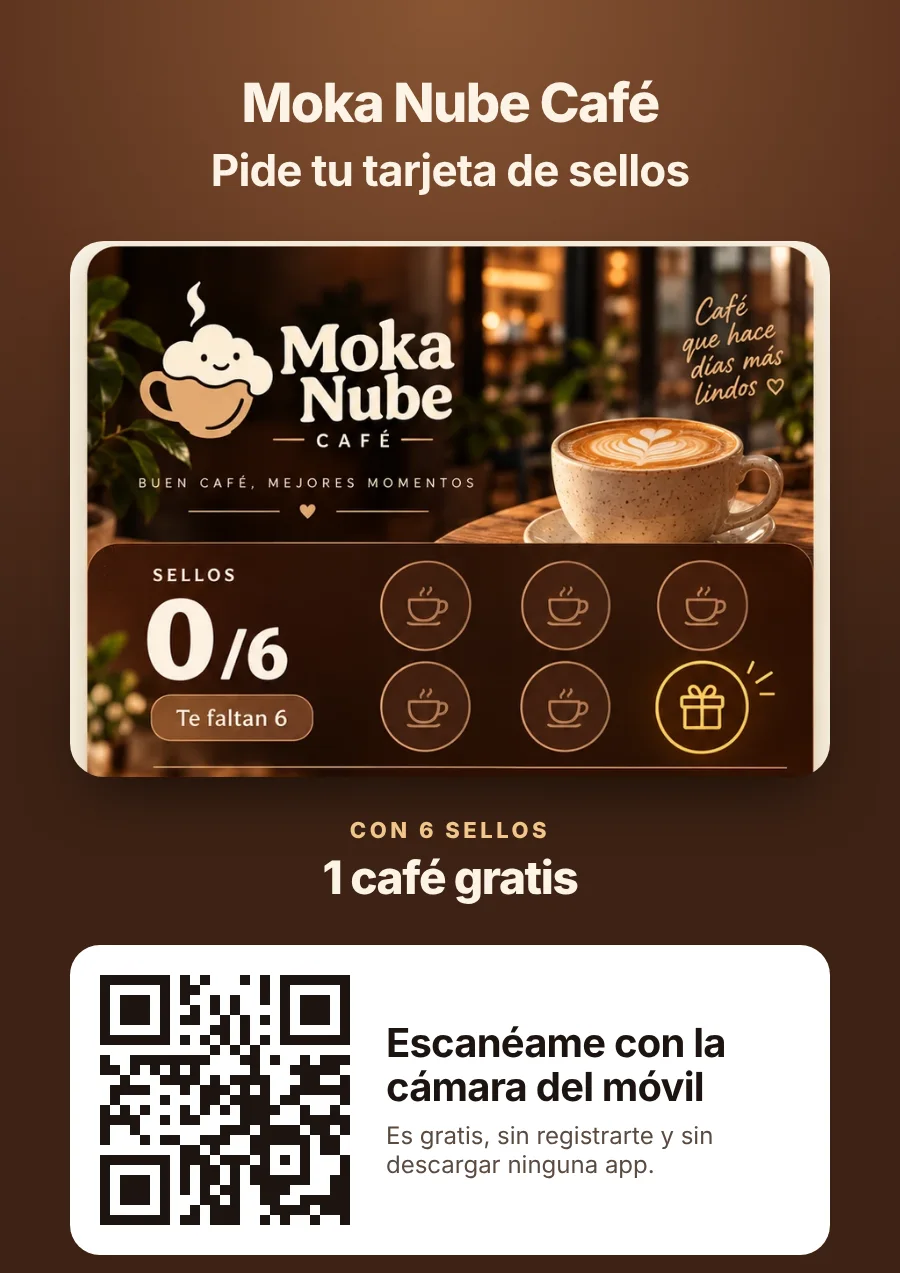 Cartel A4 con el QR para el mostrador